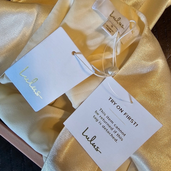 Lulus Women's Love All of Me Champagne Satin Sleeveless Maxi Dress, Size Small - Picture 9 of 9